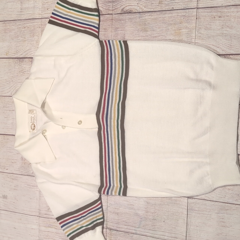 Classic White Striped Polo Shirt